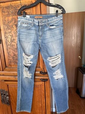 Joe's Jeans Distressed Light Blue Boyfriend Jeans